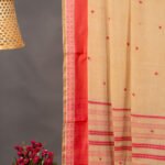 Dhaniakhali – Caramel with Diamond Motif Pure Cotton Handloom Saree