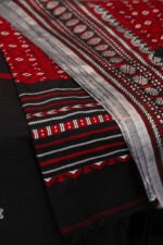Phulia – Red and Black Pure Khadi Cotton Handloom Saree - Image 4