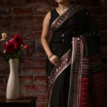 Phulia – Red and Black Pure Khadi Cotton Handloom Saree