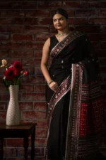 Phulia – Red and Black Pure Khadi Cotton Handloom Saree