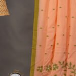 Phulia – Peach Pure Cotton Handloom Jamdani Saree