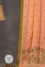 Phulia – Peach Pure Cotton Handloom Jamdani Saree