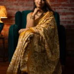 Bolpur – Mustard Yellow Floral Pure Gachi Tussar Reverse Kantha Saree