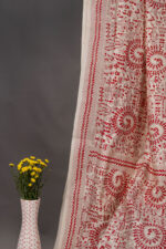 Bolpur – Red Warli Art Tussar Silk Kantha Saree - Image 2