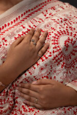 Bolpur – Red Warli Art Tussar Silk Kantha Saree - Image 5