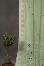 Phulia – Mint Green Pure Cotton Handloom Jamdani Saree