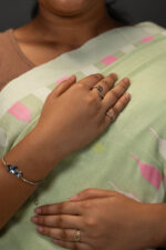 Phulia – Mint Green Pure Cotton Handloom Jamdani Saree - Image 4