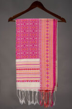 Phulia – Pink and Orange Hearts Pure Khadi Cotton Handloom Saree - Image 2
