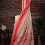 Dhaniakhali – White with Diamond Motif Pure Cotton Handloom Saree