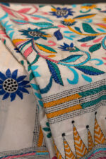 Bolpur – Multicolour Floral Blended Silk Kantha Saree - Image 3