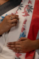 Phulia – Multicolour Floral Pure Cotton Handloom Jamdani Saree - Image 4