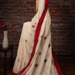 Dhaniakhali – Red and Black Fish Motif Pure Cotton Handloom Saree