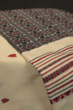 Phulia – Red and Black Hearts Pure Khadi Cotton Handloom Saree - Image 3