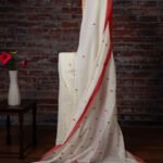Phulia – Red and White Floral Pure Cotton Handloom Jamdani Saree