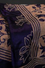 Bolpur – Purple Floral Blended Silk Collage Kantha Saree - Image 4