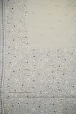 Bolpur – Hand-Stitched Beige Floral Motif Nakshi Kantha Saree - Image 3