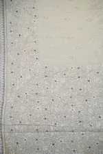 Bolpur – Hand-Stitched Beige Floral Motif Nakshi Kantha Saree - Image 4