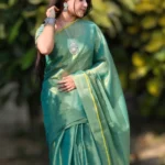 Phulia – Handwoven Apple Green Raga Tissue Silk Saree