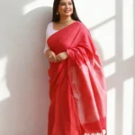 Phulia – Raspberry Pink Handwoven Saree with Lustrous Metallic Highlights