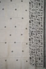 Bolpur – Hand-Stitched Beige Tribal Motif Nakshi Kantha Saree - Image 4