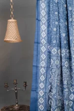 Bolpur – Hand-Stitched Dark Blue Gachi Tussar Nakshi Kantha Saree