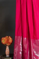 Phulia – Raspberry Pink Handloom Saree with Lustrous Metallic Highlights
