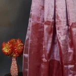 Phulia – Handwoven Dusty Rose Raga Tissue Silk Saree