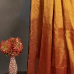 Phulia – Handwoven Burnt Orange Raga Tissue Silk Saree