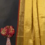 Phulia – Handwoven Honey Gold Raga Tissue Silk Saree