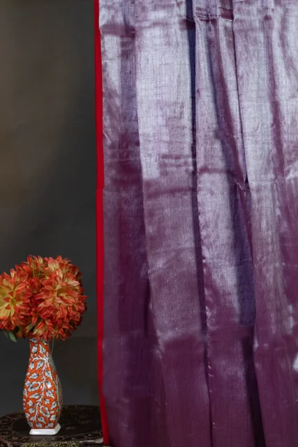 Phulia – Handwoven Lavender Raga Tissue Silk Saree