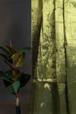 Phulia – Handwoven Moss Green Raga Tissue Silk Saree