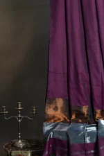Phulia – Wine Handloom Saree with Lustrous Metallic Highlights