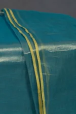 Phulia – Handwoven Apple Green Raga Tissue Silk Saree - Image 2