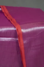 Phulia – Handwoven Lavender Raga Tissue Silk Saree - Image 2