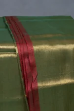 Phulia – Handwoven Sea Green Raga Tissue Silk Saree - Image 3