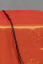 Phulia – Handwoven Burnt Orange Raga Tissue Silk Saree - Image 2