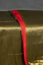 Phulia – Handwoven Olive Green Raga Tissue Silk Saree - Image 3