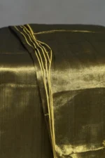 Phulia – Handwoven Moss Green Raga Tissue Silk Saree - Image 2