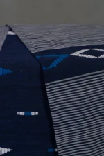 Phulia – Midnight Blue Modern Pure Khadi Cotton Handloom Saree - Image 2