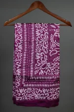 Bolpur – Hand-Stitched Grape Wine Leaf Motif Nakshi Kantha Saree - Image 4
