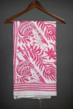 Bolpur – Hand-Stitched White Krishna Flute Motif Nakshi Kantha Saree - Image 4