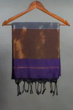 Phulia – Royal Violet Handloom Saree with Lustrous Metallic Highlights - Image 2