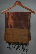 Phulia – Sepia Brown Handloom Saree with Lustrous Metallic Highlights - Image 4