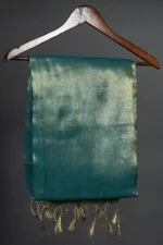 Phulia – Handwoven Apple Green Raga Tissue Silk Saree - Image 3