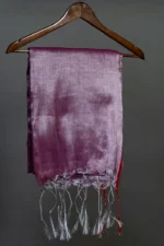 Phulia – Handwoven Lavender Raga Tissue Silk Saree - Image 4