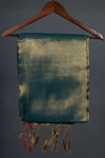 Phulia – Handwoven Sea Green Raga Tissue Silk Saree - Image 2