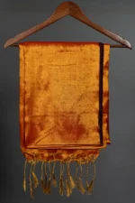 Phulia – Handwoven Burnt Orange Raga Tissue Silk Saree - Image 4