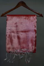 Phulia – Handwoven Dusty Rose Raga Tissue Silk Saree - Image 4