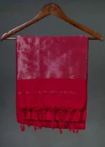 Phulia – Raspberry Pink Handwoven Saree with Lustrous Metallic Highlights - Image 4