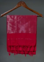 Phulia – Raspberry Pink Handloom Saree with Lustrous Metallic Highlights - Image 2